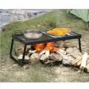 Gratar pliabil pentru camping, 57x28.5 cm, otel inoxidabil, foc deschis, portabil cu geanta, 230 mm inaltime, 4.7 kg