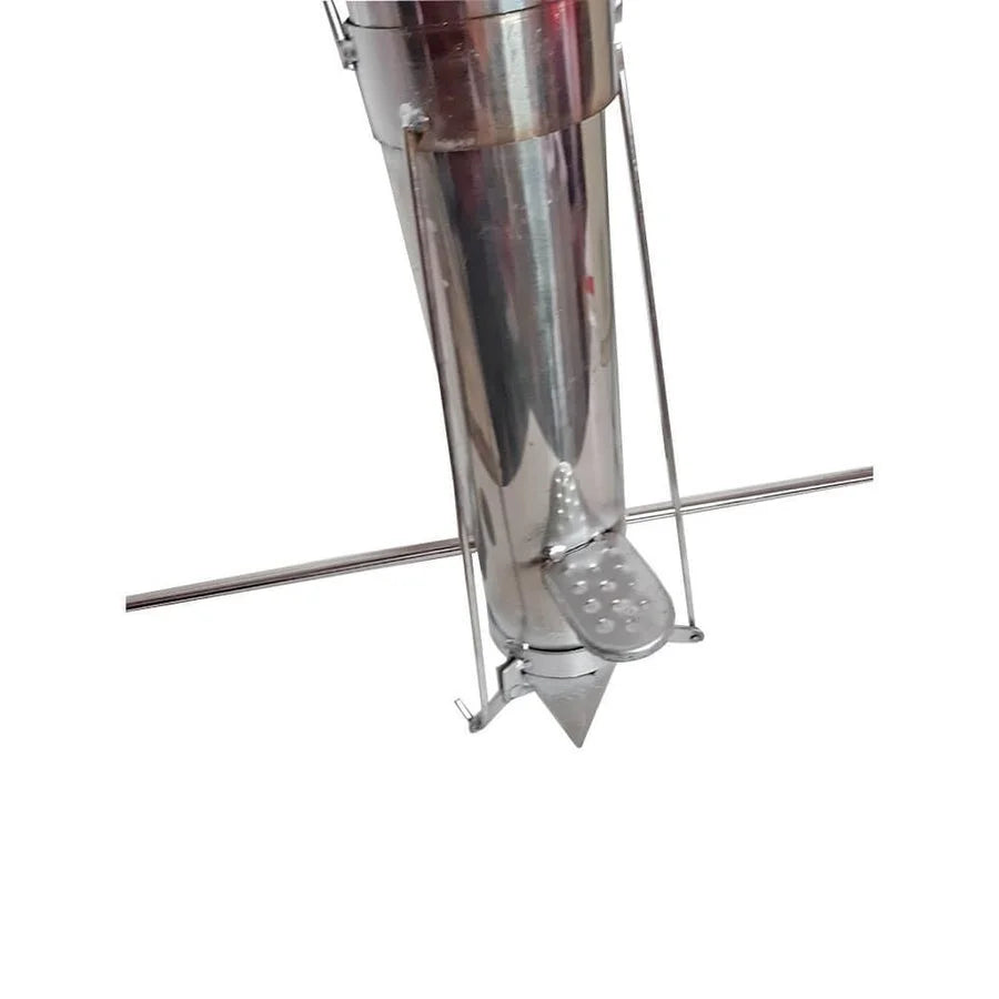 Plantator rasaduri profesional inox 76 cm, diametru 70 mm, 2 manere ergonomice, distanta reglabila 5-50 cm