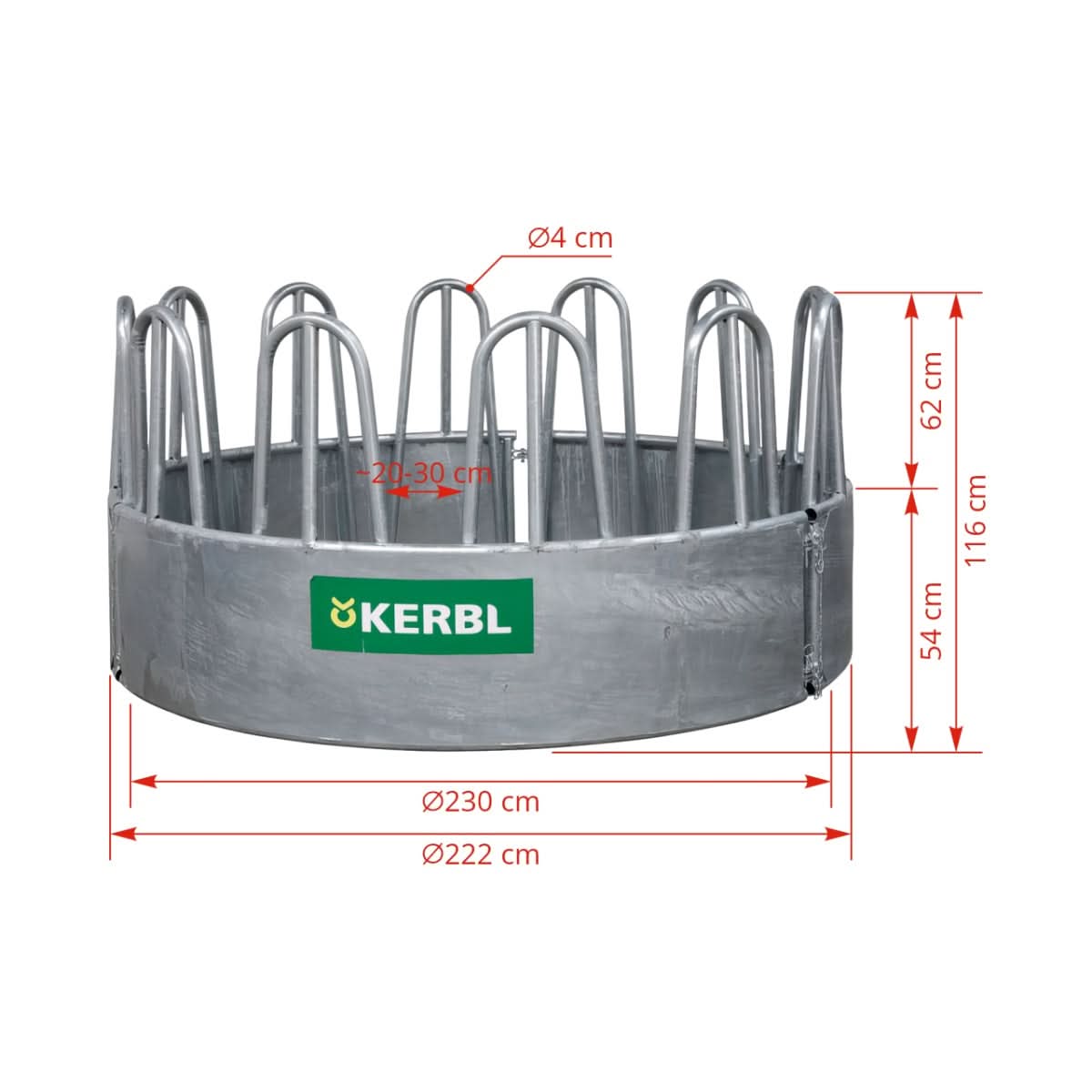 Iesle modulara rotunda pentru hranirea vacilor si cailor, cu 12 locuri de hranire