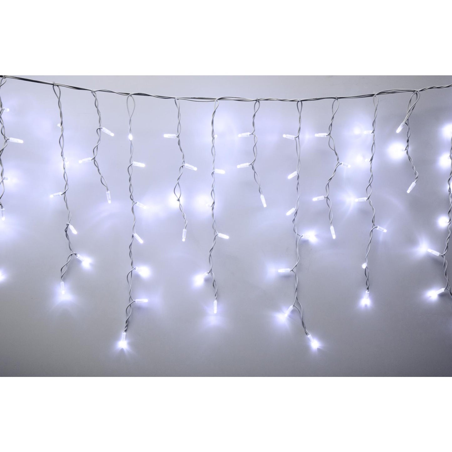 Ghirlanda luminoasa exterior 200 LED alb cald, cablu alb, alimentare 230V, KSFW200WH