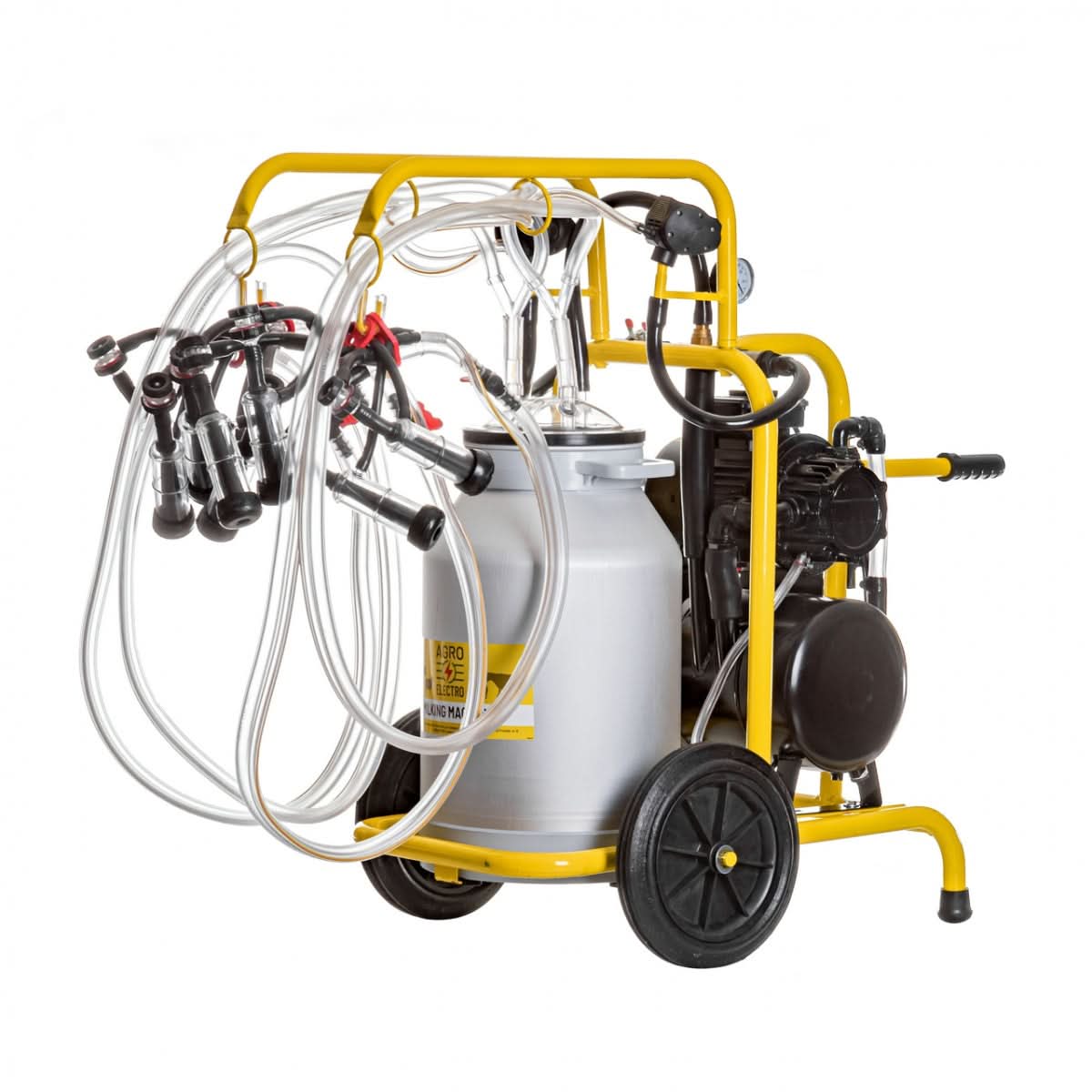 Aparat de muls capre, 4 posturi, 1 bidon aluminiu 40 litri