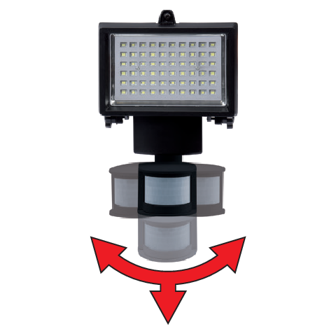 Reflector LED cu senzor de miscare, incarcare solara – 4W, IP44