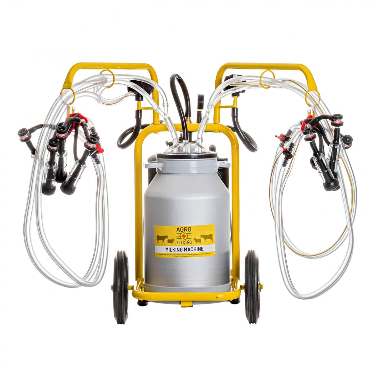 Aparat de muls capre, 4 posturi, 1 bidon aluminiu 40 litri