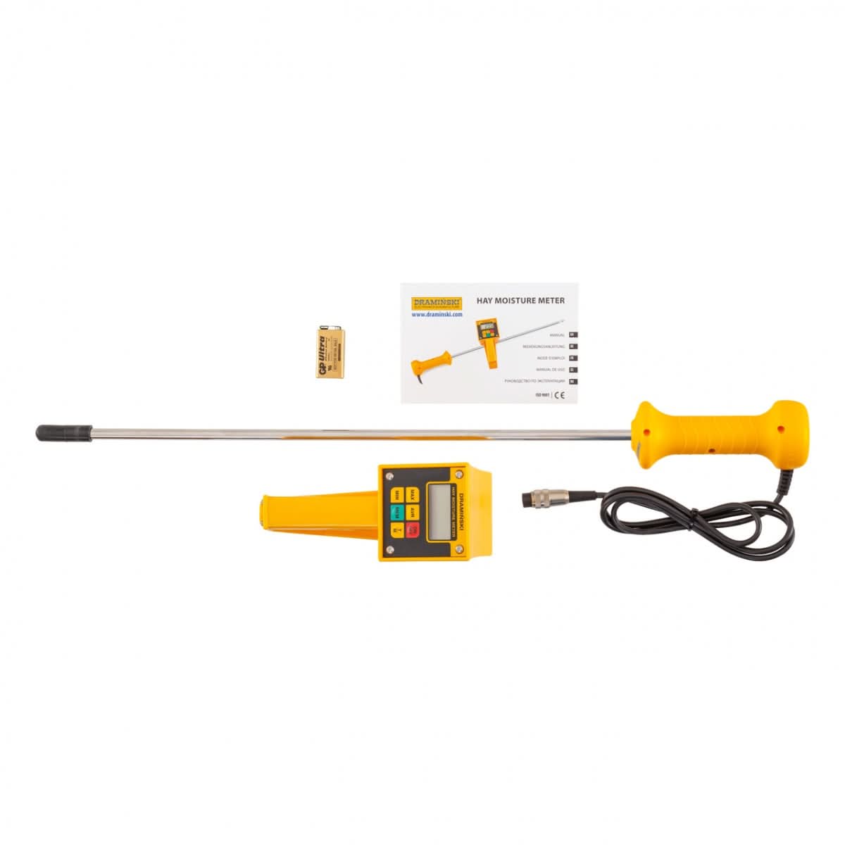 Dispozitiv digital pentru masurarea umiditatii si temperaturii in fan, paie si tutun presat