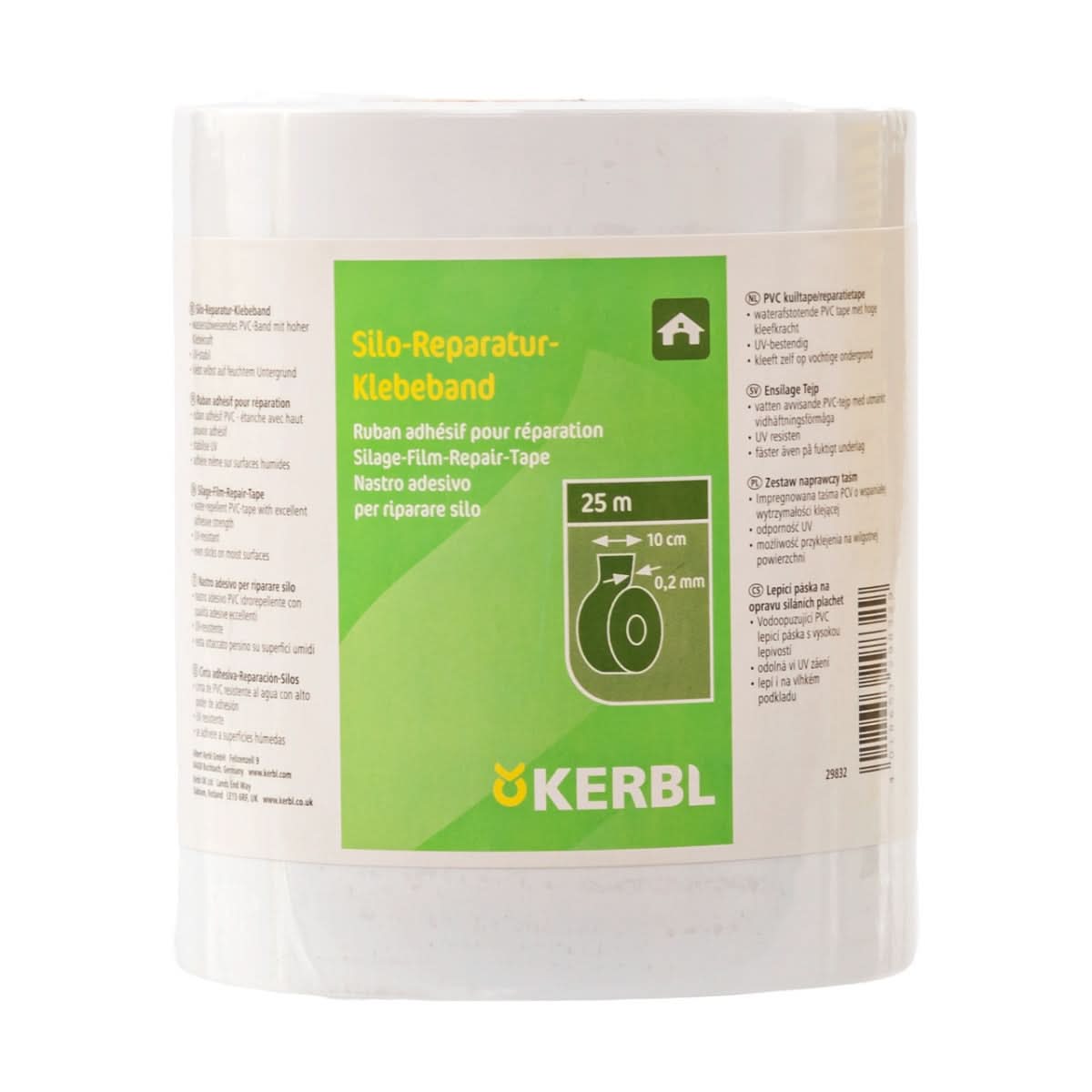 Banda adeziva reparat siloz 25 m latime 10 cm culoare alb