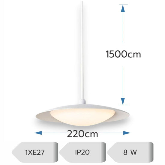 Lustra LED Ara Alba, 8W, 750lm, 220x1500mm
