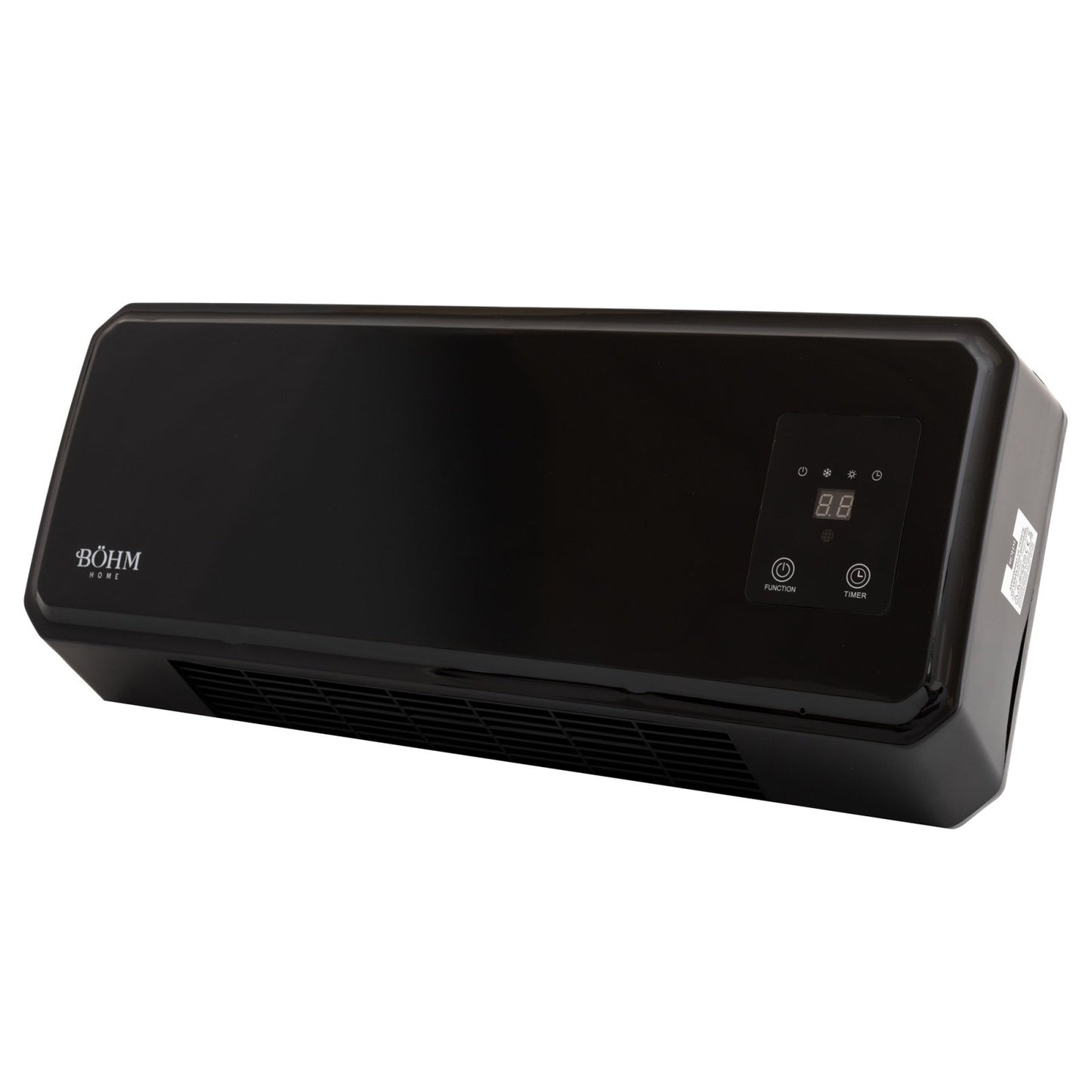Aeroterma de perete BÖHM BH2000BL, 1000–2000 W, cu display digital, telecomanda si timer 12h, pentru 20–25 m²