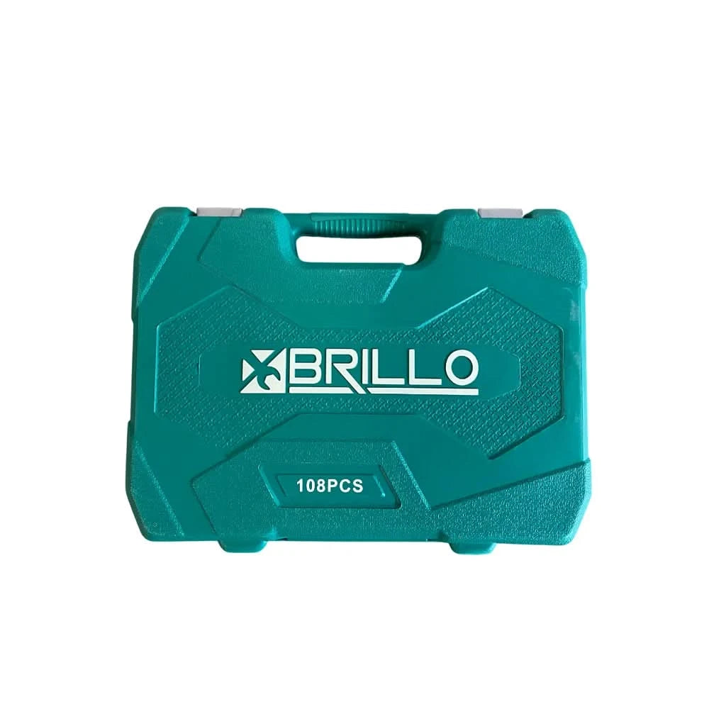 Trusa chei tubulare si biti Brillo , 108 piese, otel crom-vanadiu, cutie transport
