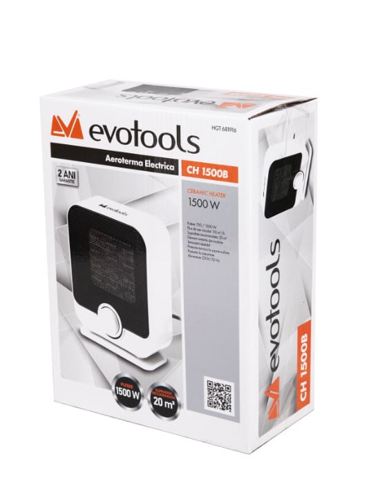 Aeroterma Ceramica Evotools EPTO EH 1500B, 1500 W, PTC