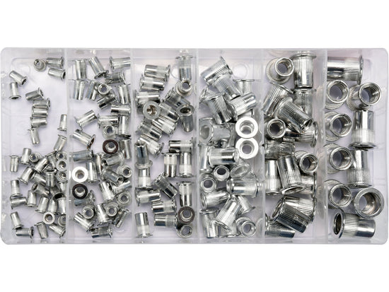 Set piulite nituibile aluminiu Yato YT-36460, M3-M10, 150 buc - imagine 1