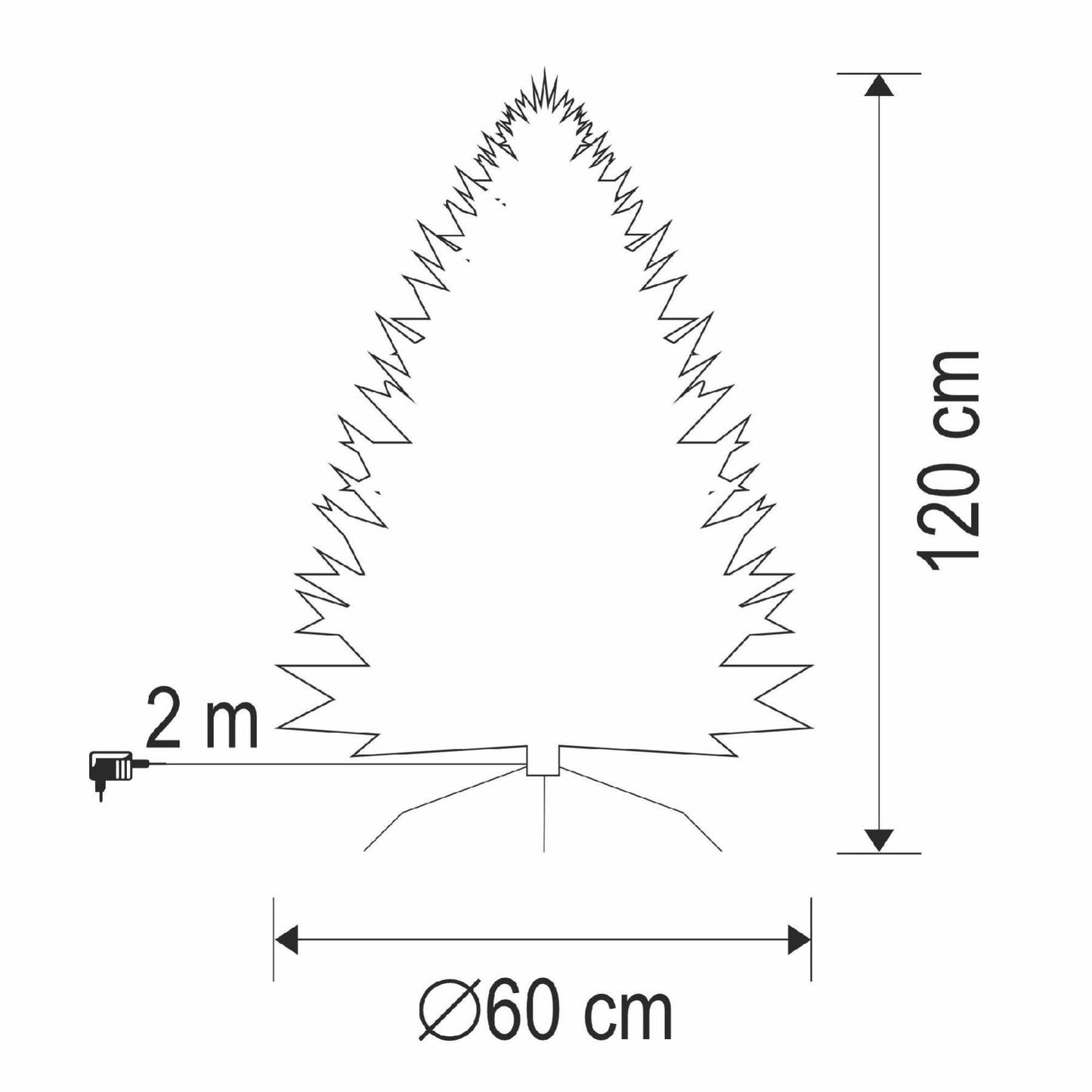 Brad Artificial cu Fibra Optica si LED, 120 cm, Schimbare Culoare, Picior Metal – KIX120LED