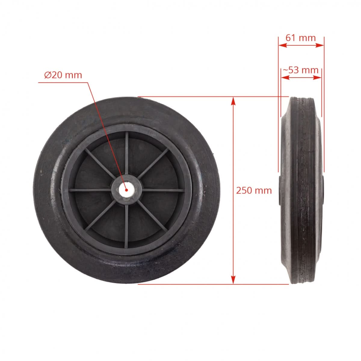 Roti pentru aparate de muls 250 mm