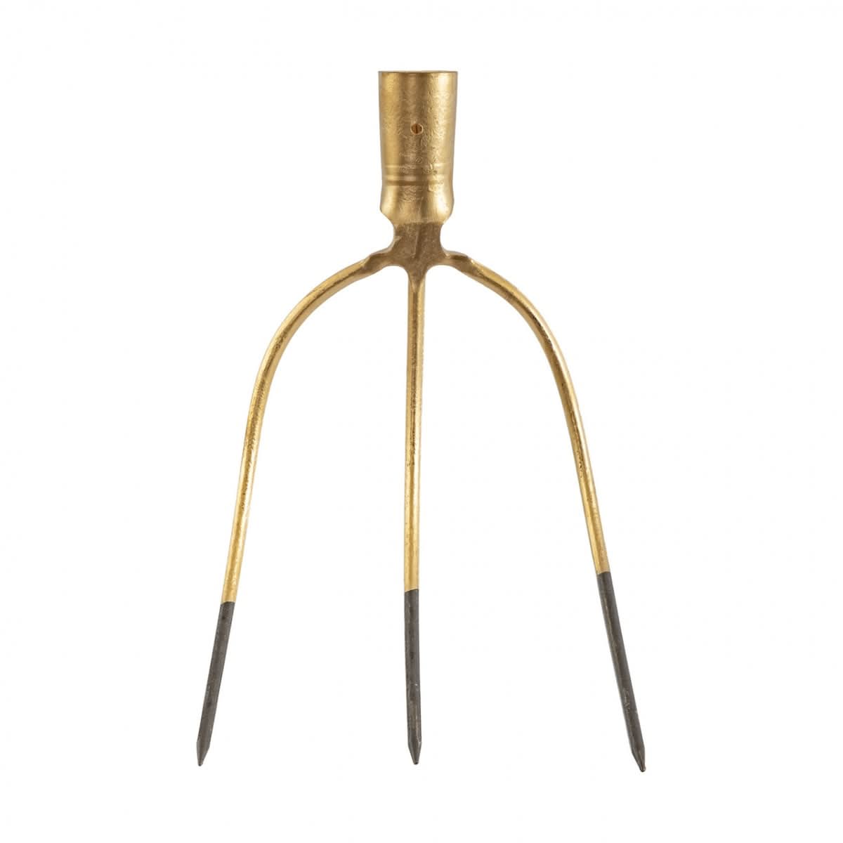 Furca fan si baloti 3 coarne otel forjat 28x21 cm fara coada racord 38 mm