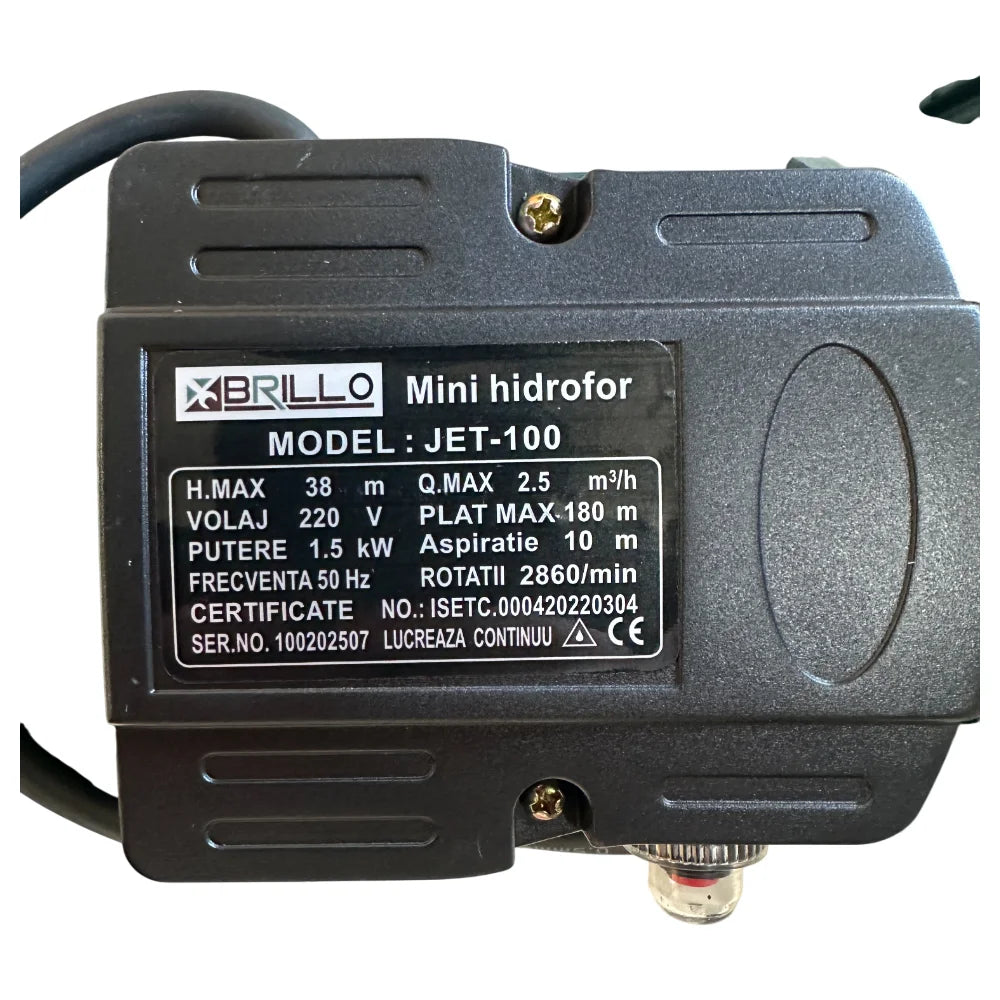 Pompa apa profesionala Brillo JET100L 1.5kW 2.5m³/h 38m
