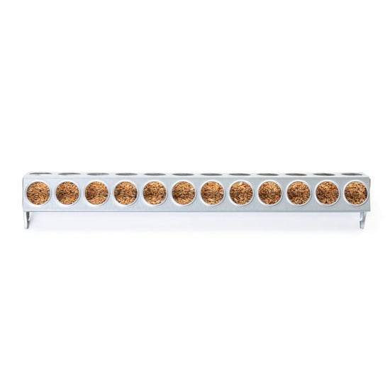 Hranitoare metal galvanizat 50 cm cu 24 gauri pentru pui si gaini