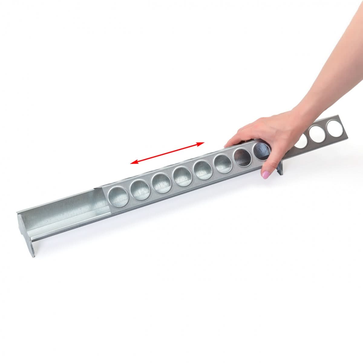 Hranitoare metal galvanizat 50 cm cu 24 gauri pentru pui si gaini