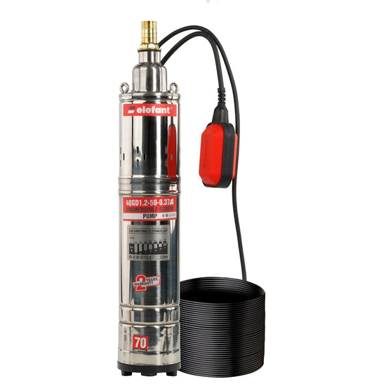 Pompa Submersibila Elefant 4QGD1.2-50, 370W, 30L/min, 80m, Cablu 15m, 1"