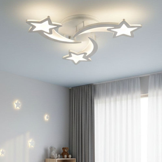 Lustra LED Dimabila Stea, 62W, 3 Brate, 3 Culori + IR