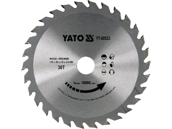 Disc circular pentru lemn 150x30T x 20 mm, taiere precisa Yato YT-60533 - imagine produs 1