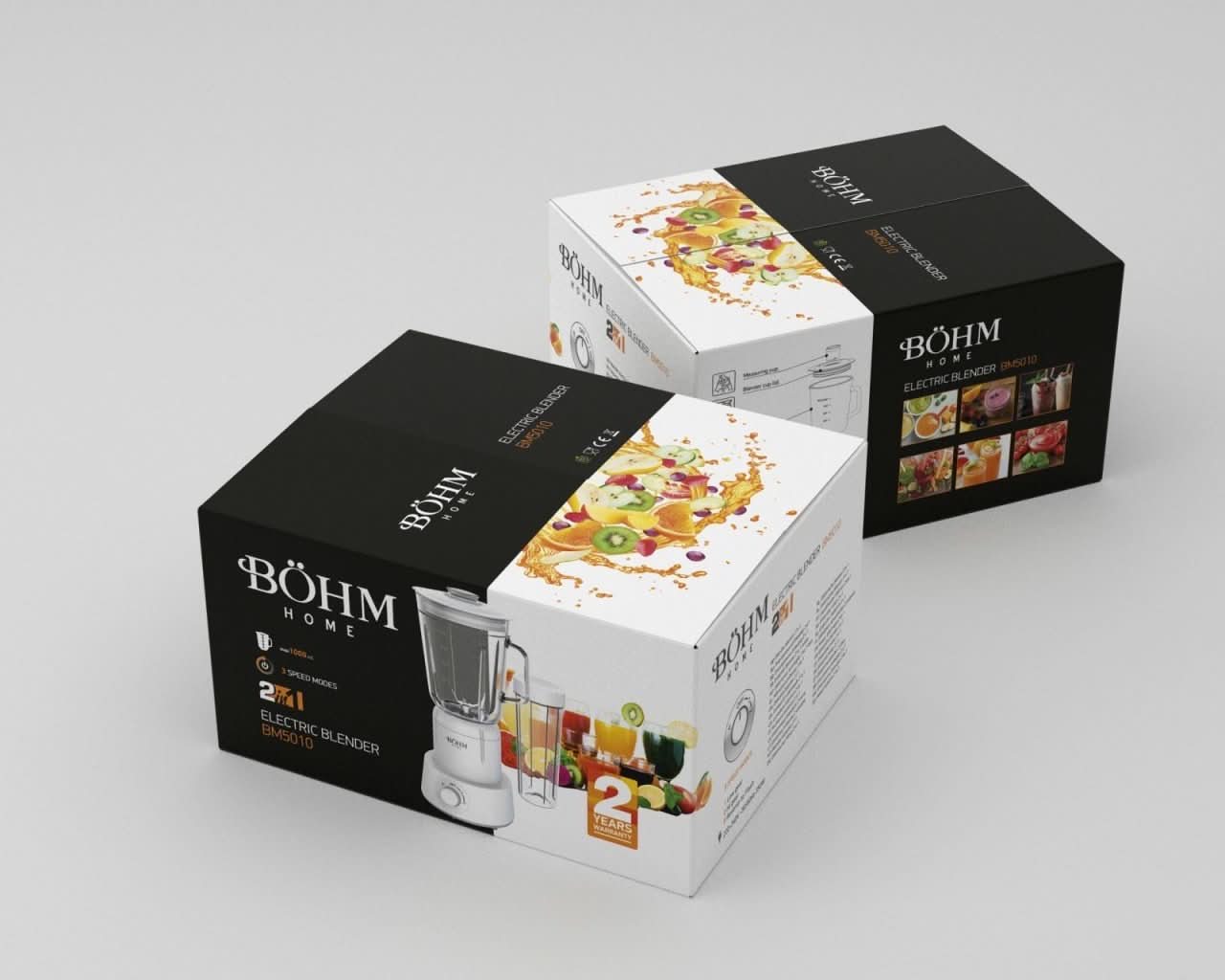 Blender 2 in 1 BÖHM BM5010, 350W, Cupa Sticla 1000 ml + Pahar Plastic, Fara BPA