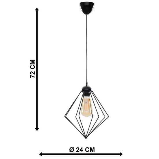 Lustra Lina, 1xE27, 60W, 72x24cm, Negru