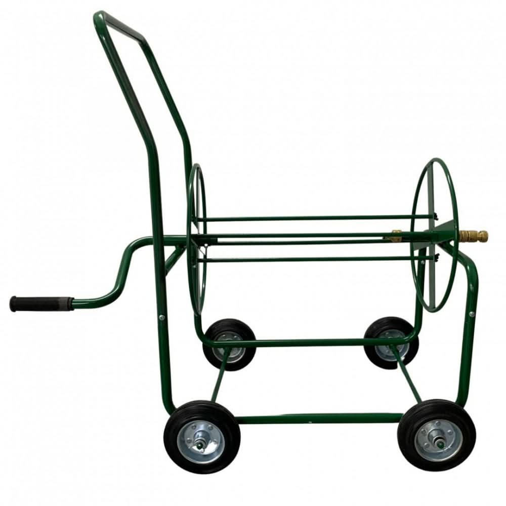 Carucior tambur furtun gradina VivaTechnix Premium VMD-1056, 4 roti, capacitate 100 m, fabricat in Romania