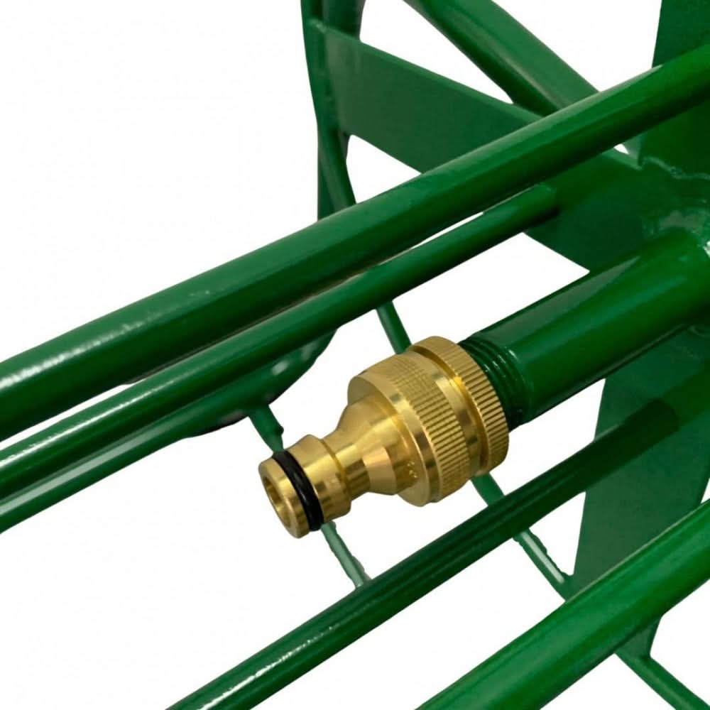 Carucior tambur furtun gradina VivaTechnix Premium VMD-1056, 4 roti, capacitate 100 m, fabricat in Romania