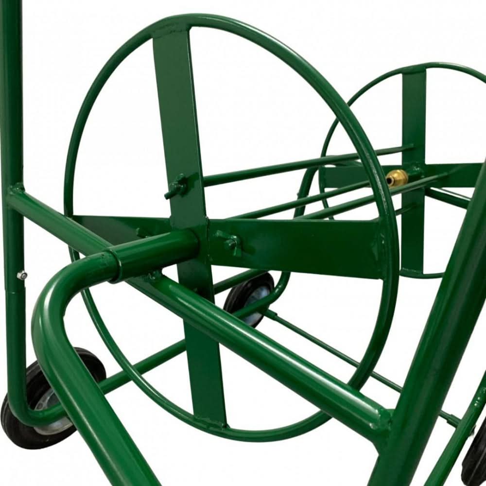 Carucior tambur furtun gradina VivaTechnix Premium VMD-1056, 4 roti, capacitate 100 m, fabricat in Romania