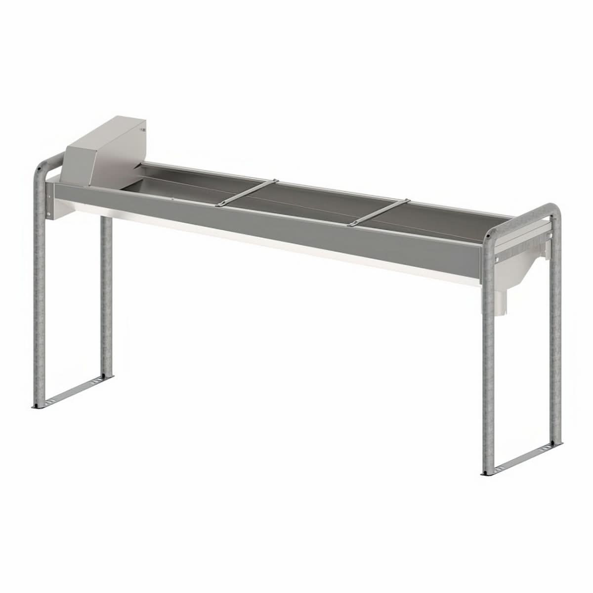 Adapatoare inox cu picior zincat, 207 × 60 cm, 95 litri