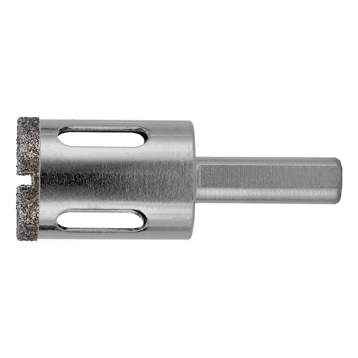 Carota diamantata 25x67 mm cu coada triunghiulara MTX pentru sticla si faianta, acoperire galvanizata