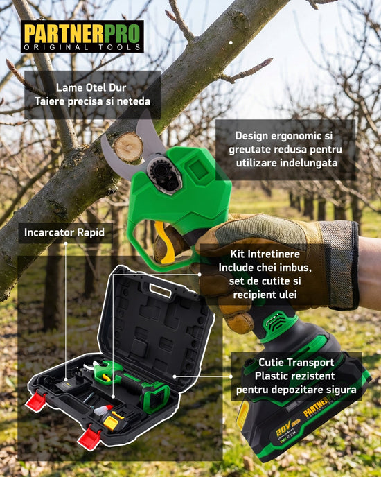 Foarfeca electrica PARTNERPRO PP-FE2A, 20V 2Ah, Brushless, 250 N