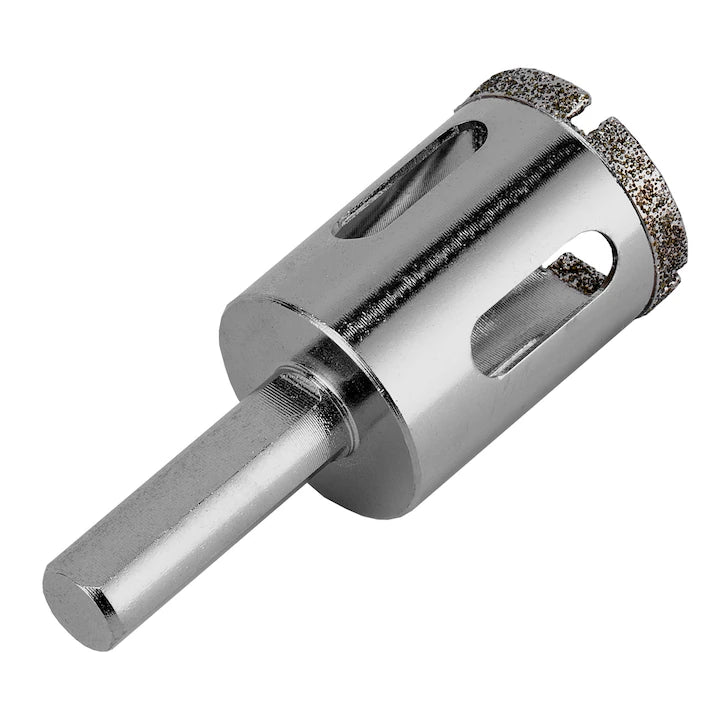 Carota diamantata 25x67 mm cu coada triunghiulara MTX pentru sticla si faianta, acoperire galvanizata