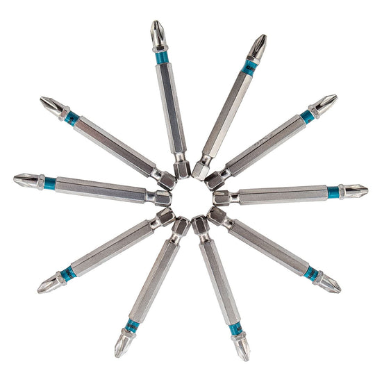 Set Biti Gross PH2 x 70 mm, Oțel S2, Profil Hexagonal, 10 Bucăți, Magnetici