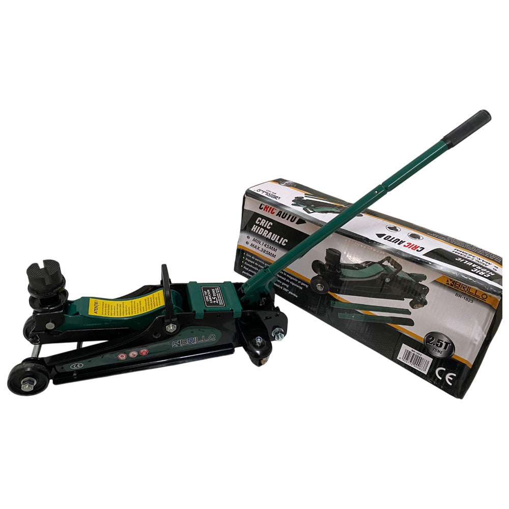Cric hidraulic tip crocodil Brillo, 2.5 tone, otel rezistent, cu roti pivotante