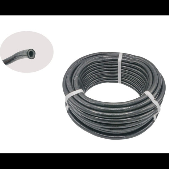 Furtun gaz PVC 8mm 45m, insertie textila, negru, presiune 20 bari