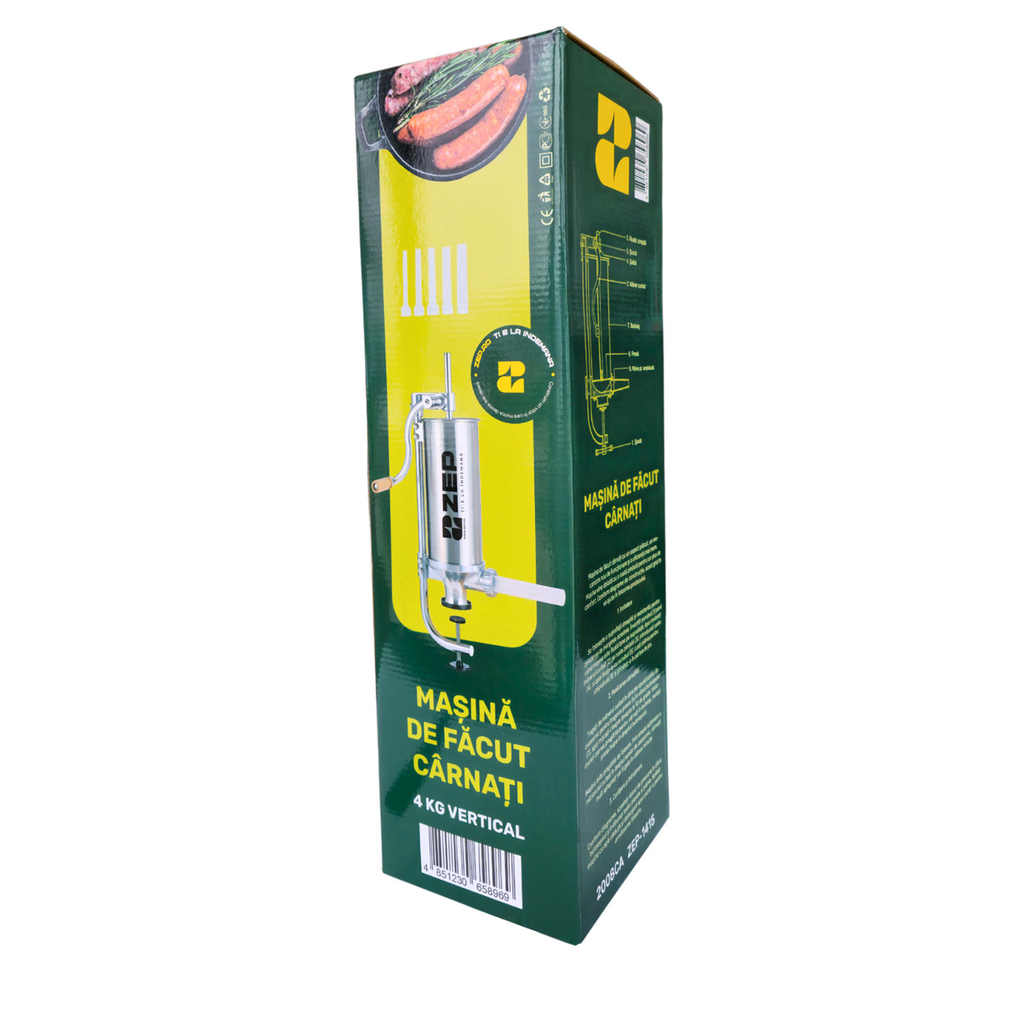 Masina De Umplut Carnati ZEP, 4Kg, Verticala, 5 Palnii Incluse