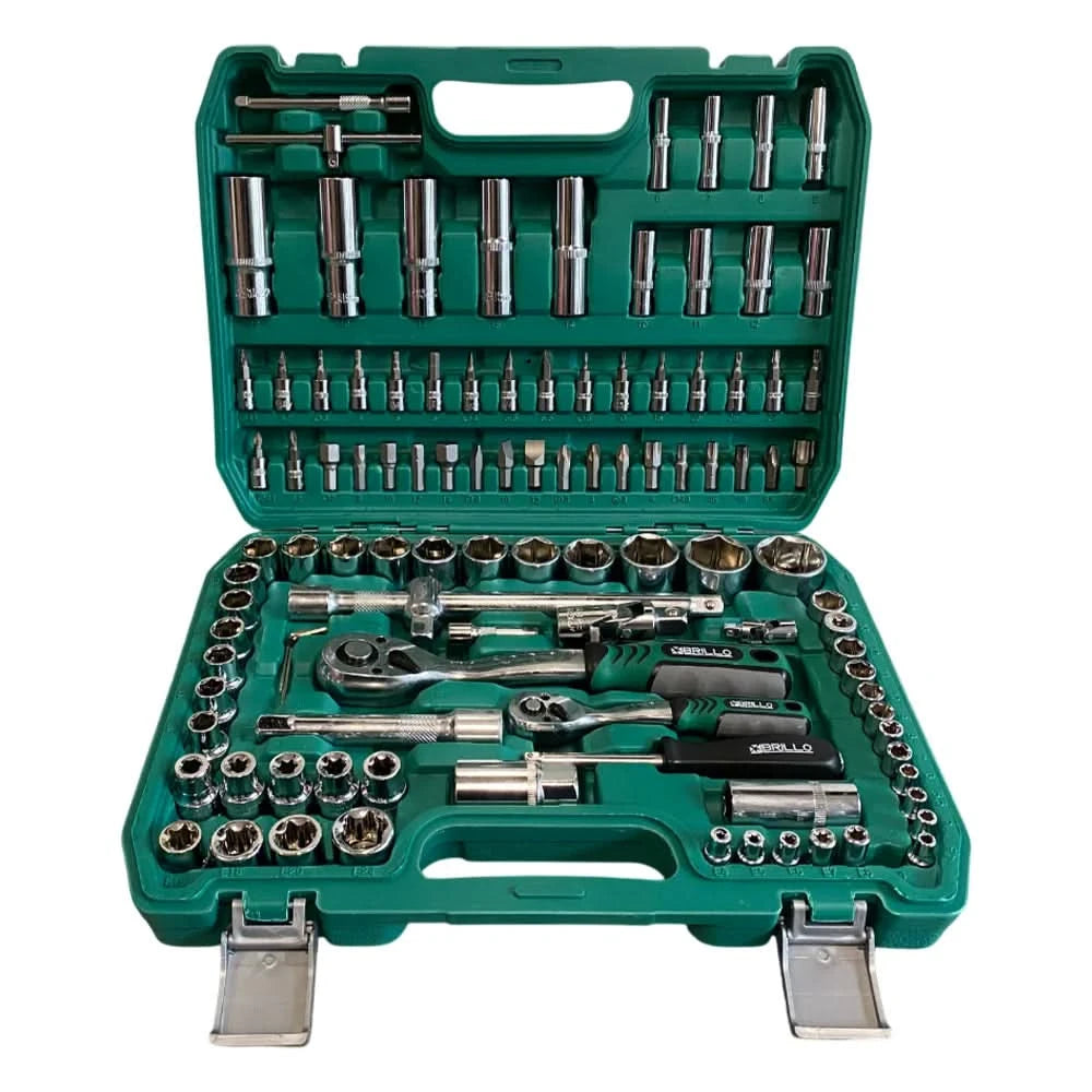 Trusa chei tubulare si biti Brillo , 108 piese, otel crom-vanadiu, cutie transport