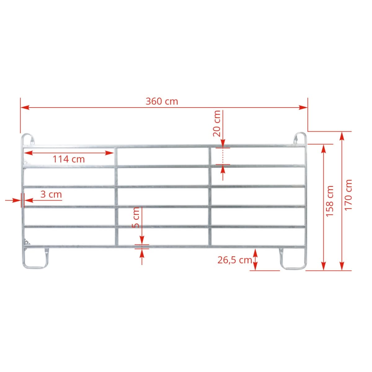 Panou pasune, 360 × 170 cm