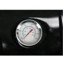 Gratar rotund pe carbune cu capac, 57 cm, termometru, otel vopsit, raft inferior, roti, grosime 3 mm