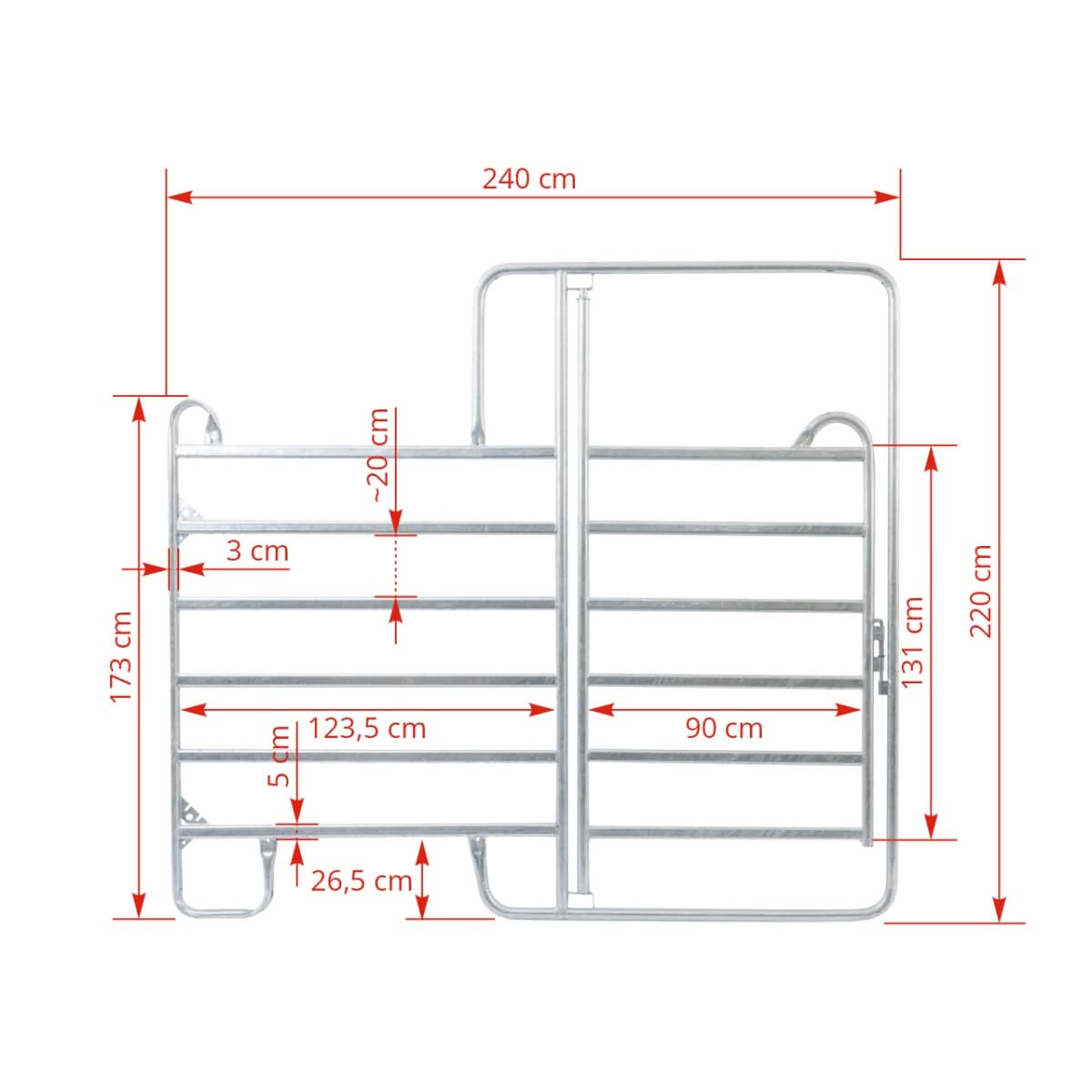 Panou pasune cu poarta 240 × 220 cm
