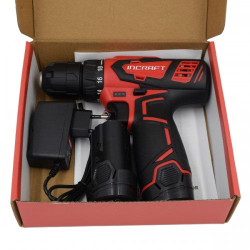 Masina insurubat cu acumulator 12V Incraft DK-12V 2 viteze 32Nm 2 acumulatori