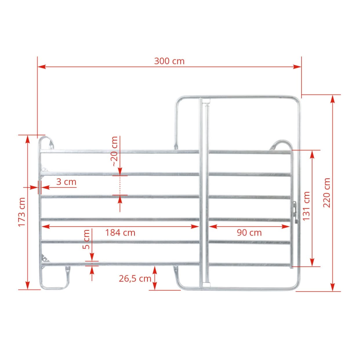 Panou pasune cu poarta 300 × 220 cm