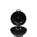 Gratar rotund pe carbune cu capac, 57 cm, termometru, otel vopsit, raft inferior, roti, grosime 3 mm