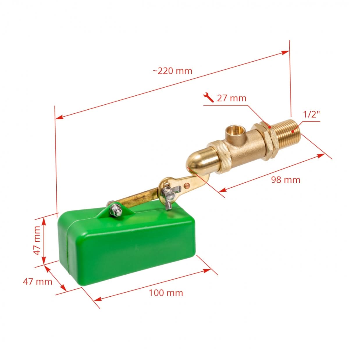Supapa de rezerva cu plutitor, pentru adaptoare
