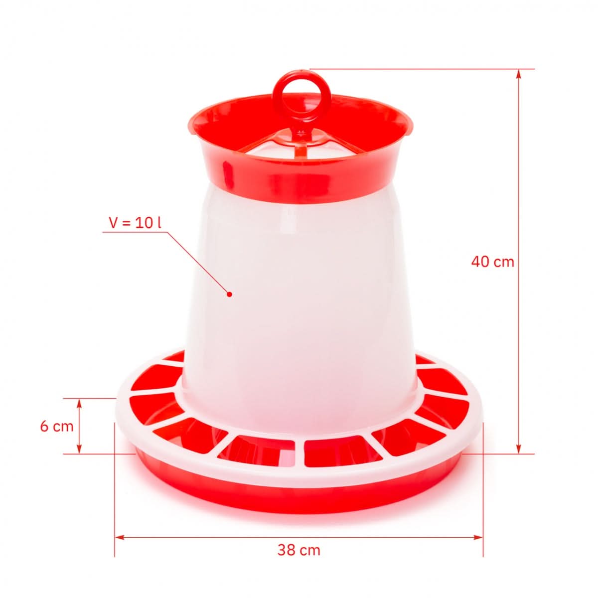 Hranitoare plastic pentru pui si pasari de curte, capacitate 10 l