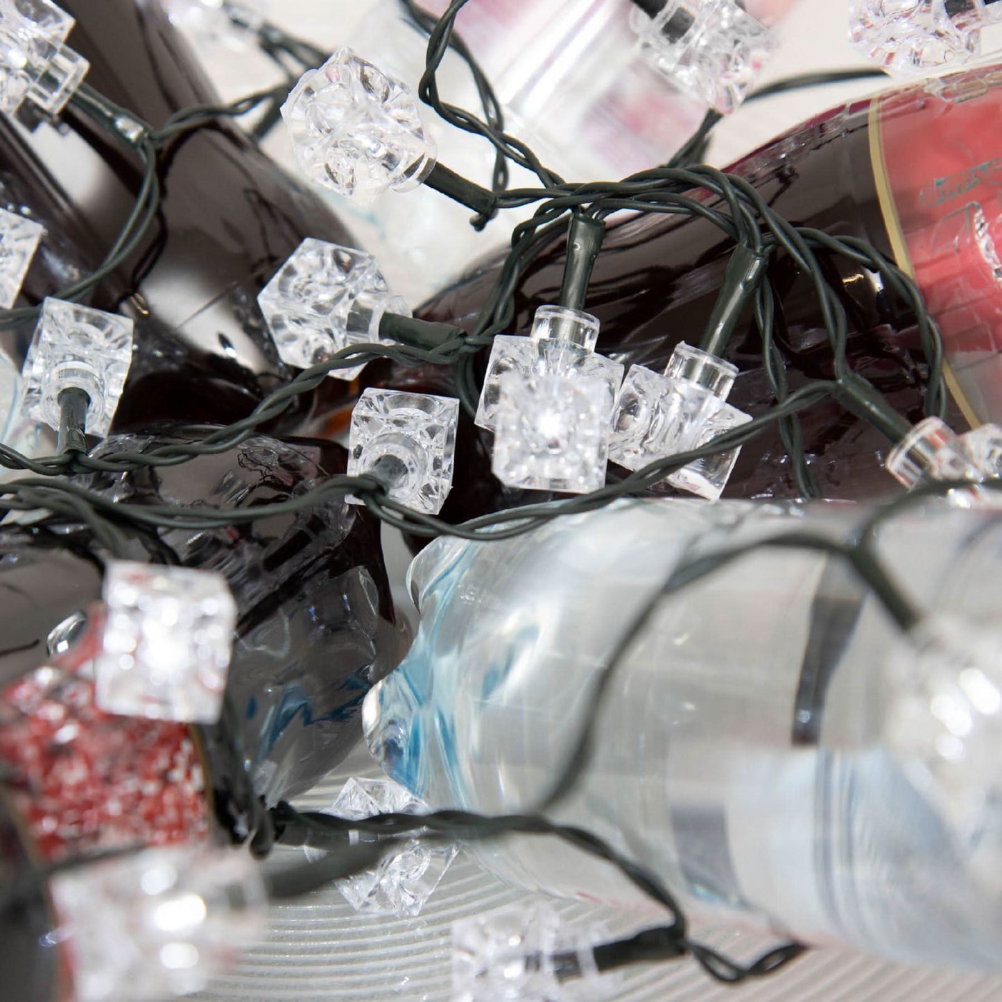 Ghirlanda LED Interior 50 LED Alb Rece cu 50 Cuburi Acrilice Decorative