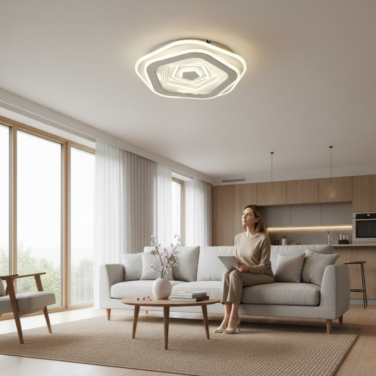 Plafoniera LED Cressida 100W, 6750lm, 400x400x50mm