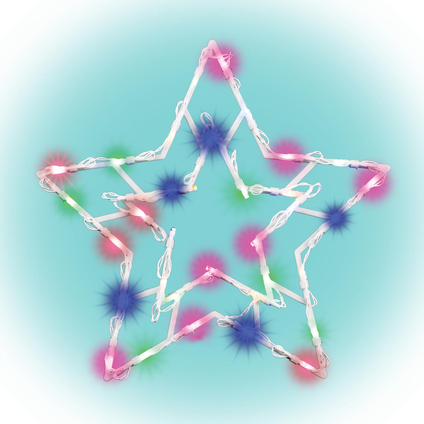 Decor fereastra LED KID 502 B/M, 35 LED-uri color, timer 6/18h, ventuze incluse, alimentare pe baterii