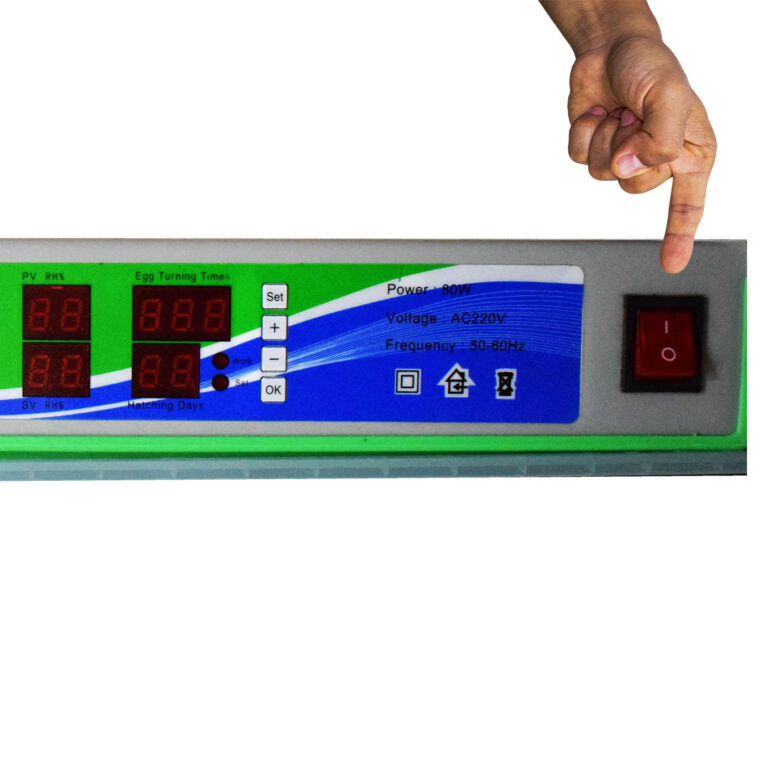 Incubator automat ZEP OVOBOX-98 pentru oua, capacitate mare, control digital temperatura si umiditate, intoarcere automata