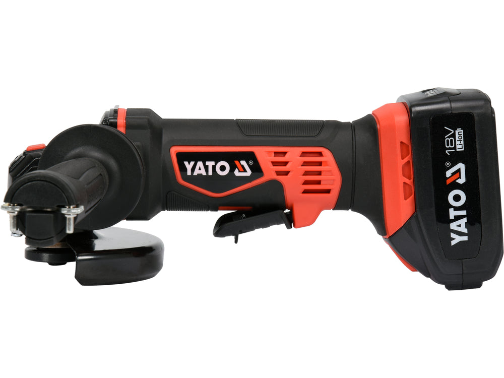 Polizor unghiular 18V, cu 2 acumulatori Li-Ion 3Ah si incarcator rapid, 10000rpm, Yato